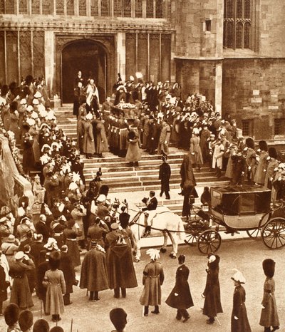 King George Laid to Rest, with King Edward VIII and Queen Mary Mounting the Chapel Steps, 1936 by English Photographer